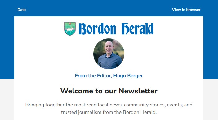 Bordon Herald newsletter sample