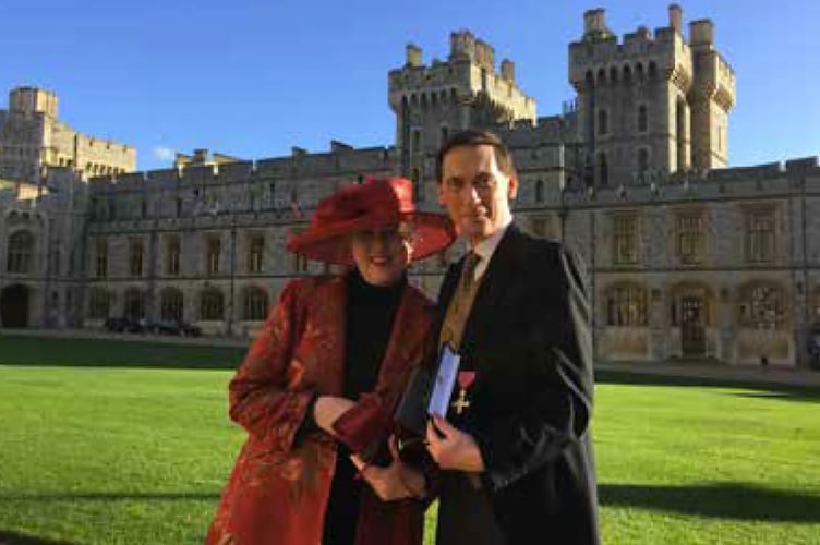 Ridgeway School headteacher Darryl Morgan at Windsor Castle with wife Libby