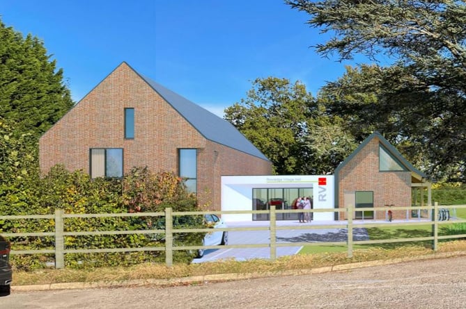 An artist’s impression of the new Rowledge Village Hall, as visualised from Fullers Road