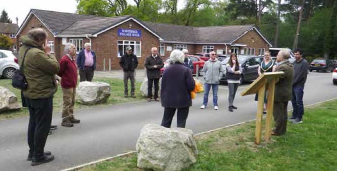 Unveiling of new barrow information boards in Whitehill.