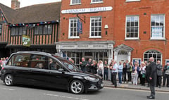Spontaneous applause as Sir Ray Tindle’s hearse passes through Farnham