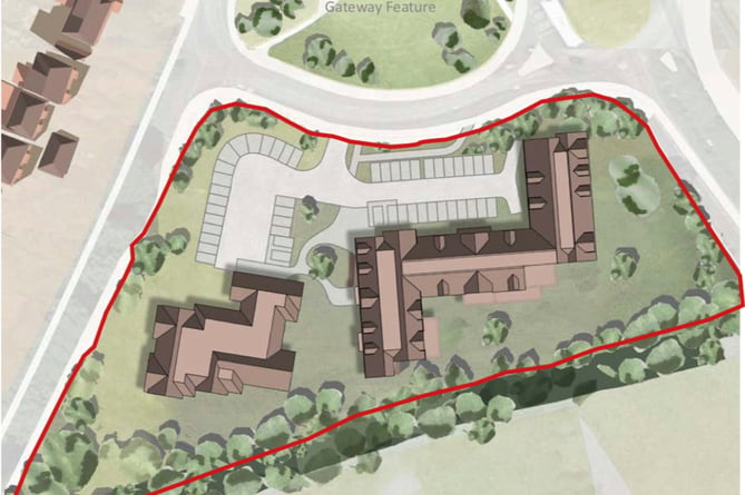 Highwood Homes’ proposed care home and sheltered apartments north of Winchester Road, Alton