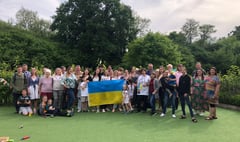 Ukrainians party with host families at Lindford Village Hall
