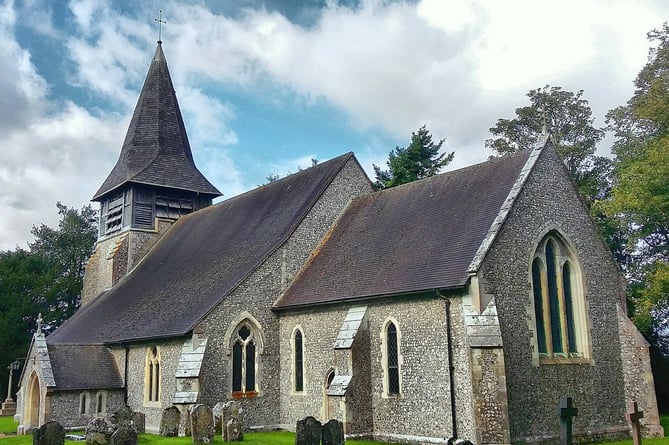 St Mary’s Church in Bentworth, seen from the southeast