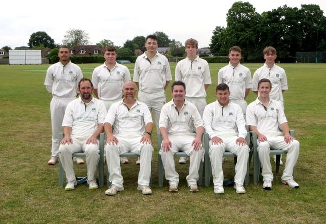 Pictured are Rowledge’s first team. Back row: Ash-Lee Harvey, Will Ryman, Jake Wish, Zac Le Roux, Olly Ryman and Ryan Littlewood.  Front row: David Lloyd, Ricky Yates, Ben Wish, Ollie Baker and Richard Forbes.