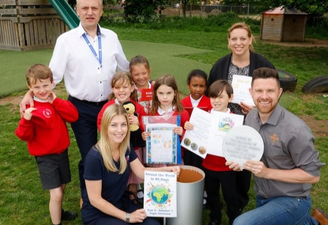 Bordon Infant School pupils planted a time capsule for the Jubilee