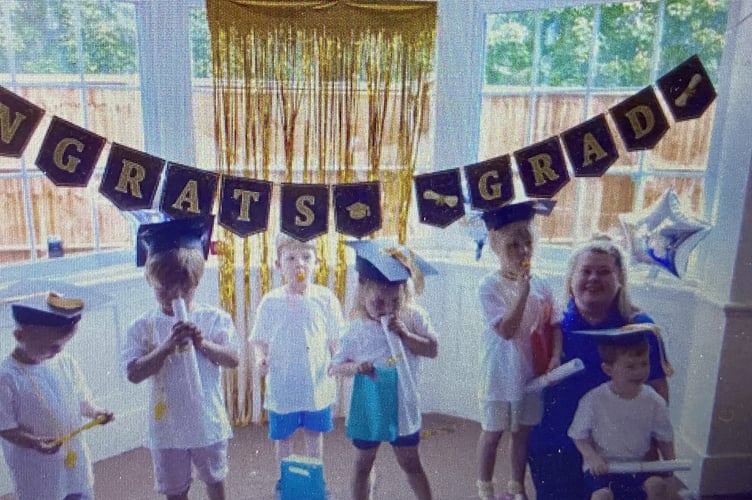 Tiny Tops nursery, Wolfe Lodge, Farnham Road, Bordon. Graduation ceremony July 20th 2022.