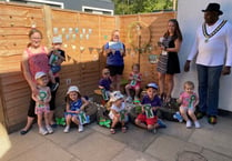 Mayor visits Bordon nursery to reward its young gardeners  