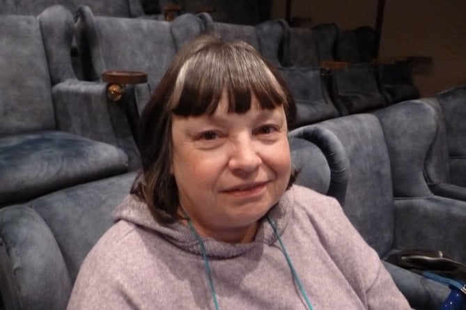 Judith Harker watching the Queen’s state funeral at The Living Room Cinema in Liphook on September 19th 2022.