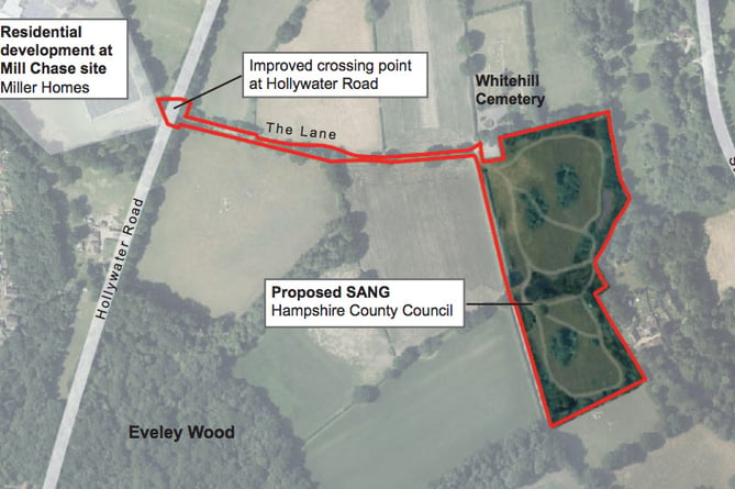 The proposed Standford Grange Farm SANG, October 2022.
