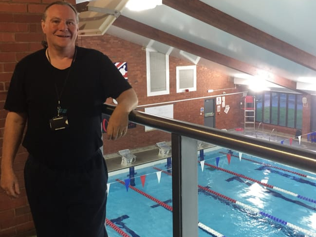 Patrick Allen has been joined on his sponsored swim by some of the people he helps as a support worker