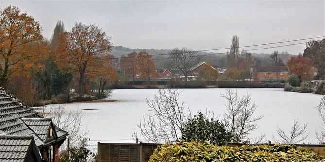 Herald reader Ray Heath sent in this photo of Badshot Lea pond after the winter's first snow – email your wintry snaps to news@farnhamherald.com