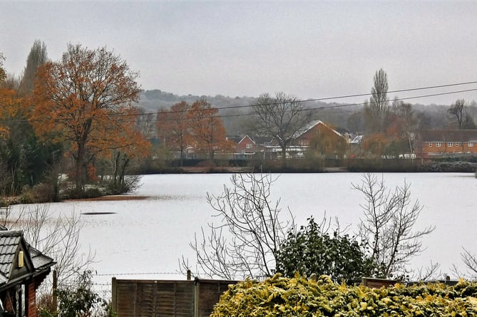 Herald reader Ray Heath sent in this photo of Badshot Lea pond after the winter's first snow – email your wintry snaps to news@farnhamherald.com