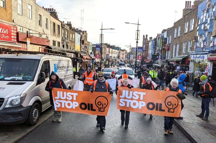 Just Stop Oil activists march in London