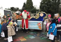 Father Christmas and Haslemere Rotary Club visit Northchapel schoolchildren