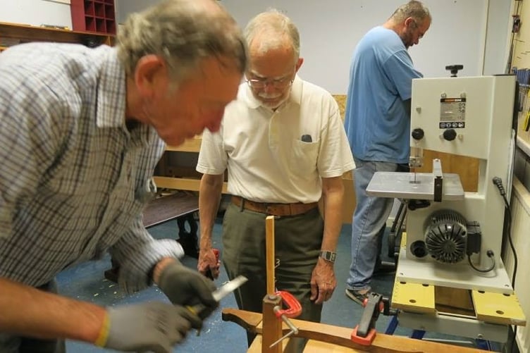 Bordon Men's Shed members at work.