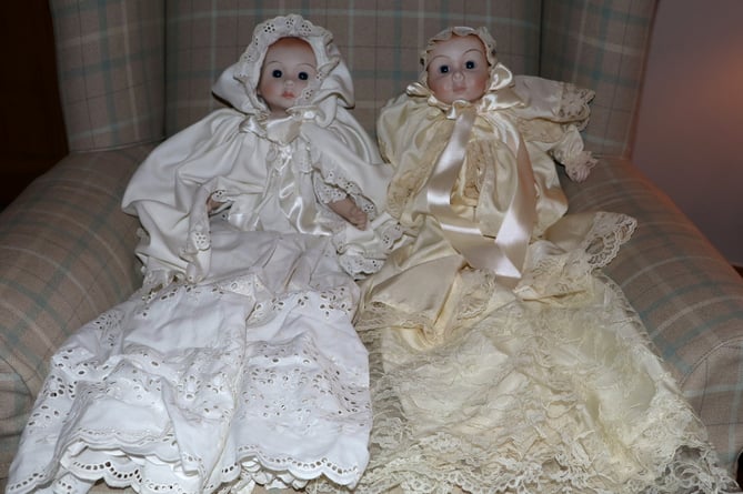 Prince William and Prince Harry dolls donated to Alresford Museum, December 2022.