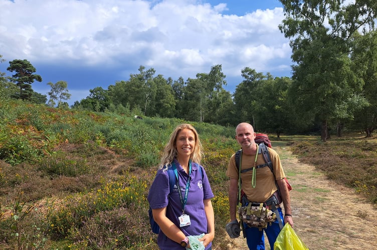 Olivia French, engagement officer for Heathlands Reunited, and Henry Rawlings on the Serpent Trail