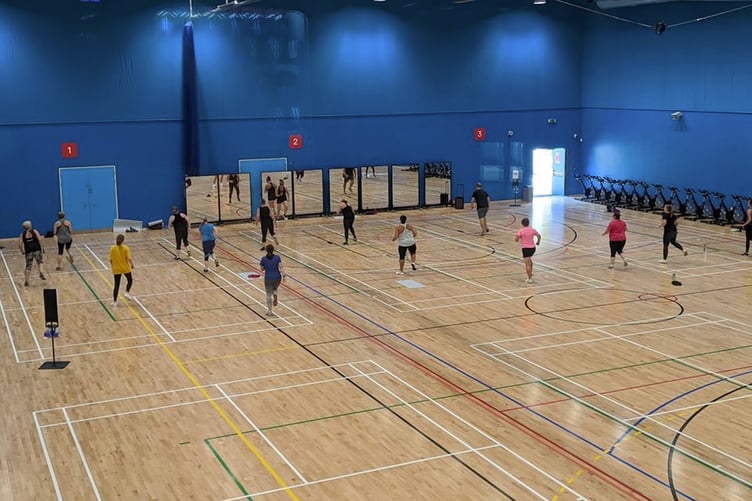 Fitness class at Alton Sports Centre, August 2020.