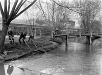 Peeps: Water board clears the River Wey through Gostrey Meadow in 1953