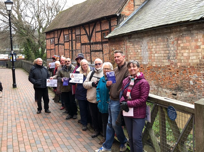 In Alton, members of Extinction Rebellion, Binsted Eco Network, Frensham Fly Fishing, Alton and Villages Local Action for Nature (AVLAN) and town and district councillors were in attendance for the plaque unveiling