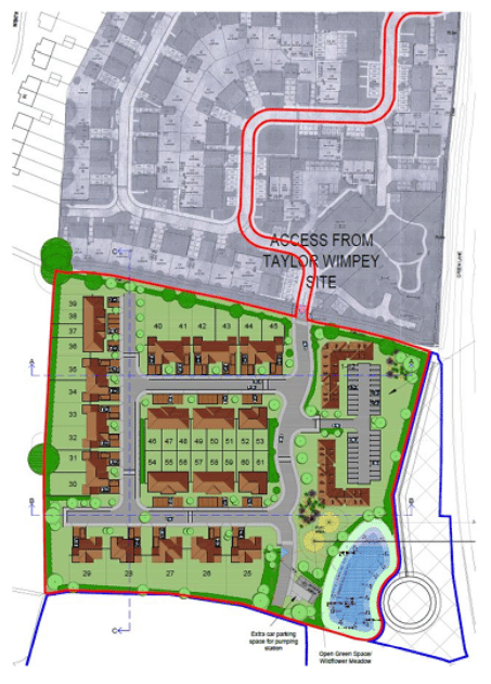 Lamron Developments proposes the 61 homes as a southern extension to Taylor Wimpey's 105-home estate in Green Lane