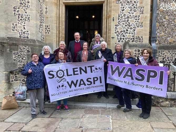 WASPI campaigners after Hampshire County Council passed the motion
