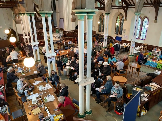 Farnham Repair Cafe usually takes place every second Saturday of the month at The Spire Church in Farnham