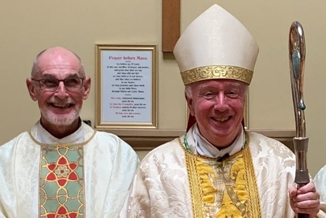 Fr James Carling (left) and Bishop Philip Egan