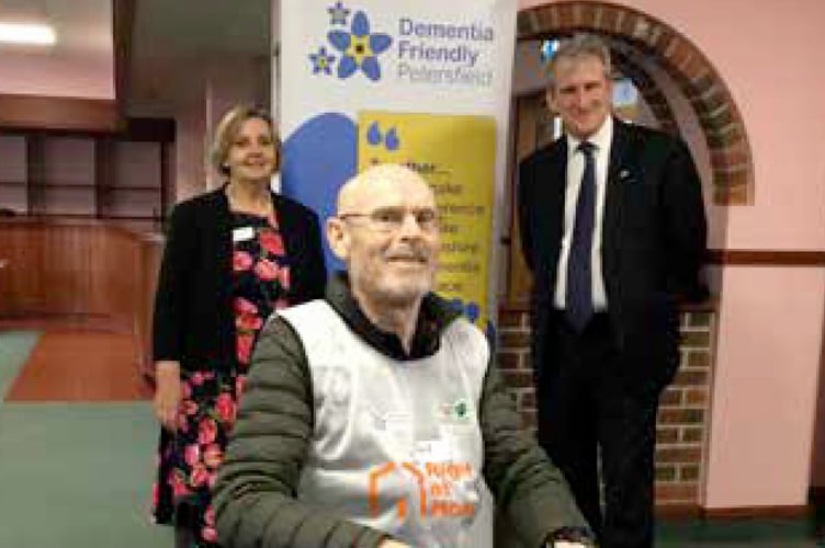 Cllr Julie Butler with Jeff Williams and MP Damian Hinds. 