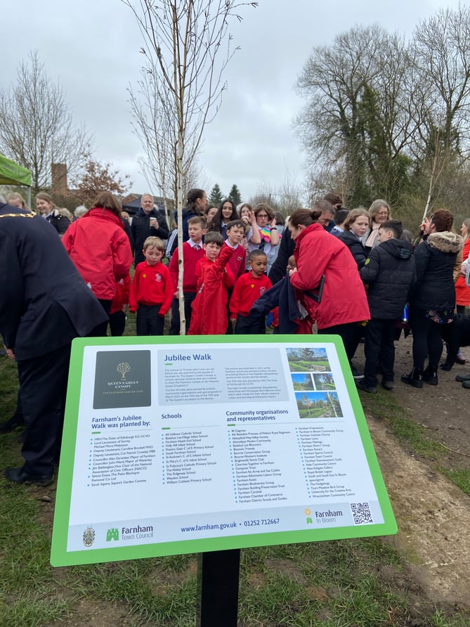 The plaque unveiled at Riverside in Farnham by HRH Prince Edward, the Duke of Edinburgh