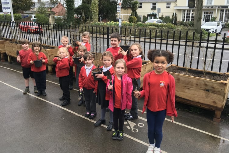 Alton Infant School hedge planting, March 2023.
