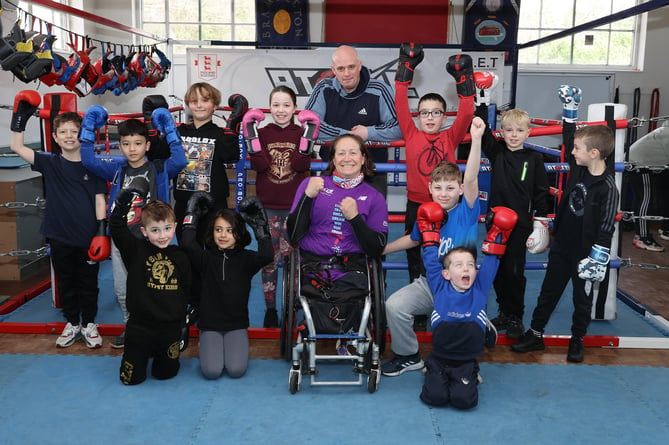 Three-times Paralympic medallist Rachel Morris at Atomic Boxing Club at Brambleton Hall in Wrecclesham