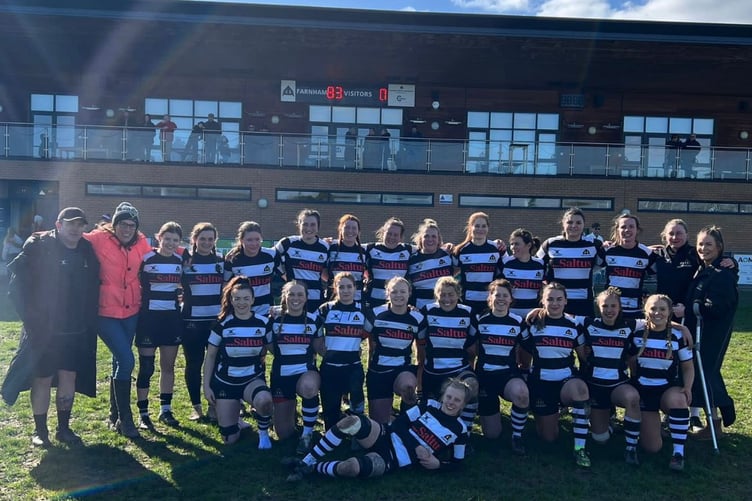 Farnham Falcons women’s first team sealed the league title with an 83-0 win against Reading Abbey