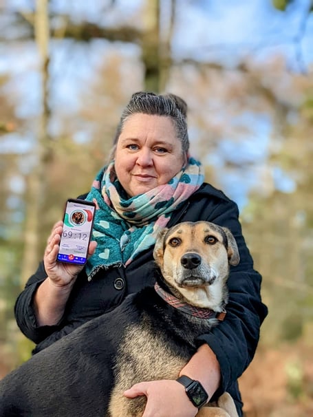 Gail Walters with her dog Dafni