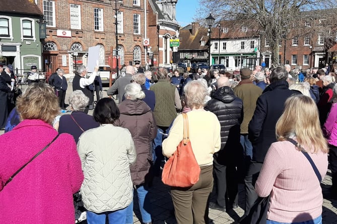 More than 300 worshippers filled Petersfield Square on Good Friday