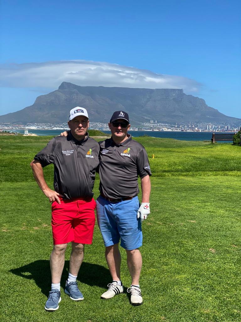 Jason Bastable (right) finished fourth in the World Blind Golf Championships