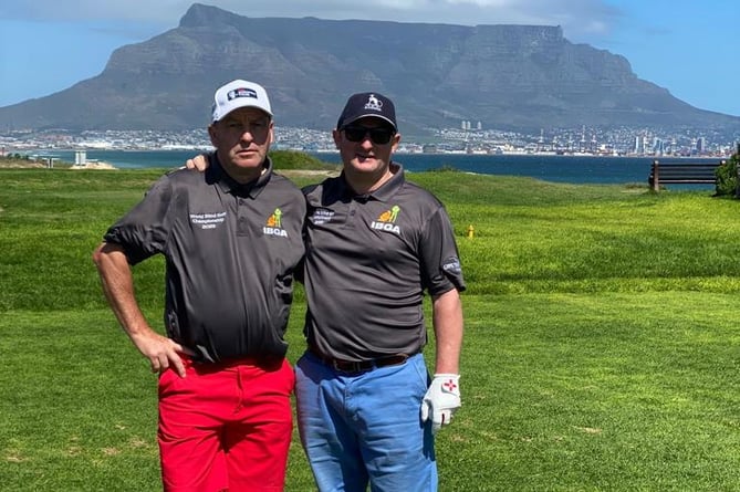 Jason Bastable (right) finished fourth in the World Blind Golf Championships