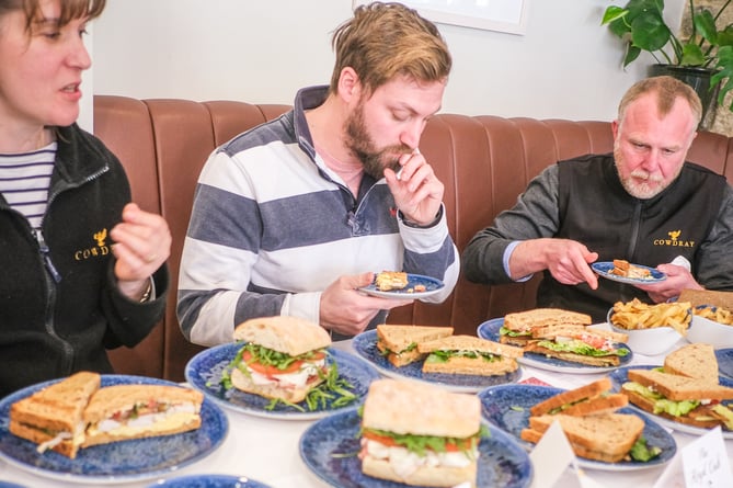 Cowdray's expert sandwich judging panel hard at work...