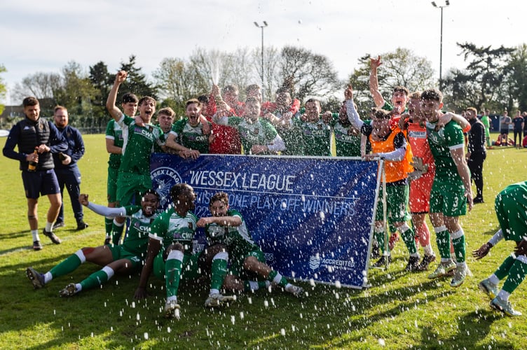 Petersfield Town celebrate their promotion