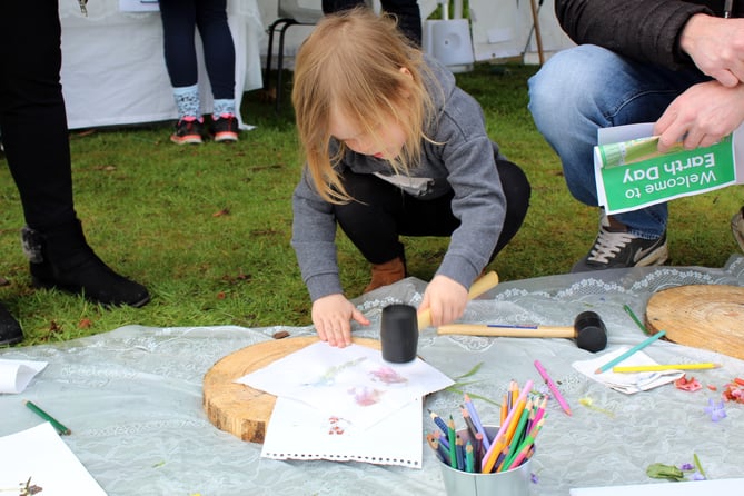 Flower printing with Elmbridge Museum at Haslemere Museum's Earth Day event