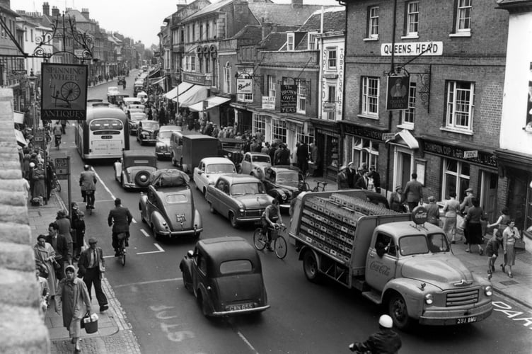 A very busy Borough in Farnham pictured in 1957
