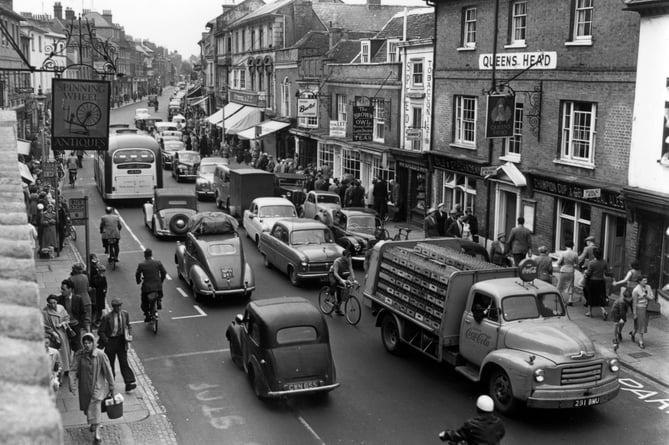 A very busy Borough in Farnham pictured in 1957