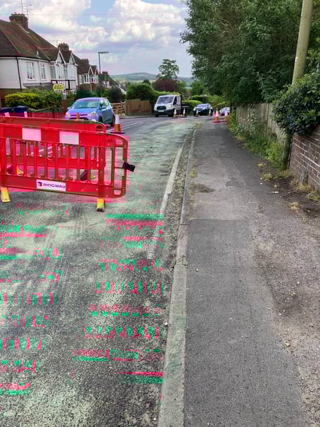 A lane of the A287 Upper Hale Road is currently closed after a huge spill of cooking oil on Wednesday