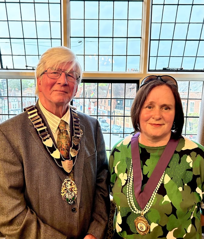 The new mayor of Haslemere, Jerome Davidson, and deputy mayor Claire Matthes