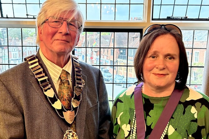 The new mayor of Haslemere, Jerome Davidson, and deputy mayor Claire Matthes