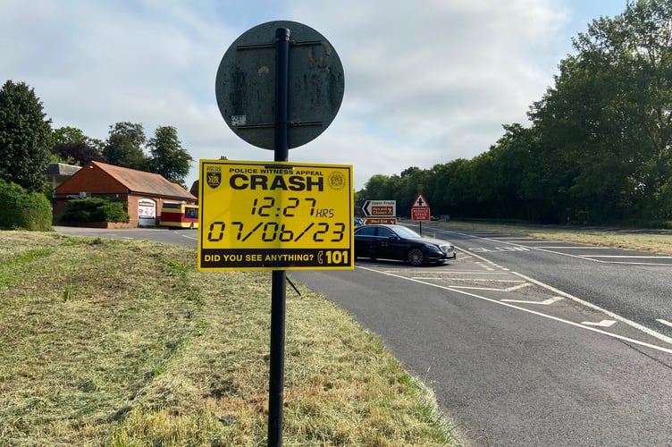 Police appeal for witnesses after the crash near the Hen and Chicken pub at Froyle on June 7th 2023.