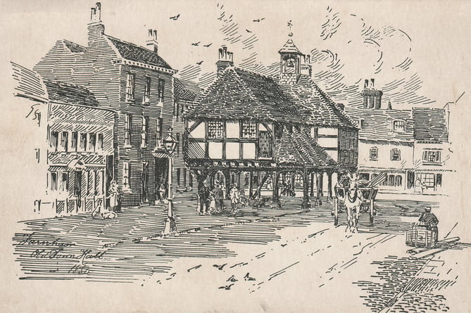 The old town hall in Castle Street, Farnham, 1850