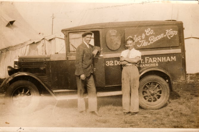 The delivery vehicle of “Giles & Co, The Bacon Kings”, once based at 32 Downing Street, Farnham