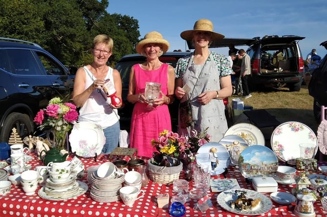 The Home-Start sales team Liz, Jean and Alison at last year's Bramdean Car Boot Sale